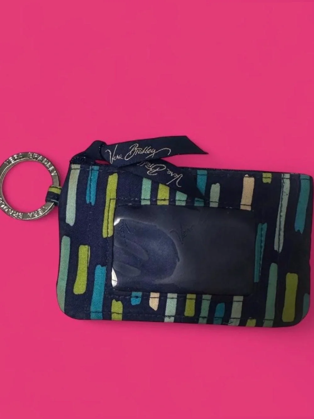 Vera Bradley Zip ID Case in the retired Katalina Showers pattern